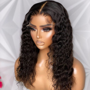 Undetectable Invisible 5x5 HD Lace Closure Wigs Brazilian Curly Virgin Human Hair (H33)